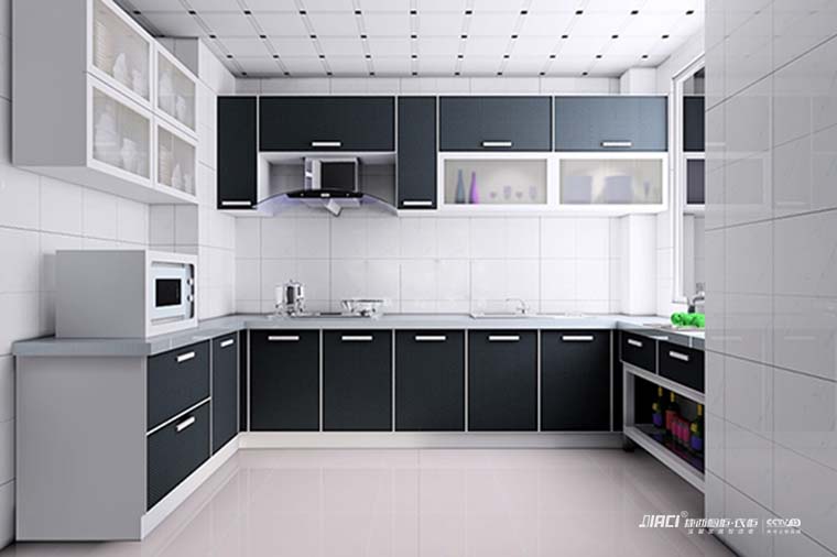 黑白色橱柜效果图的搭配好看吗？