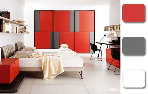 全房家具设计，红色和什么颜色搭配更美观？