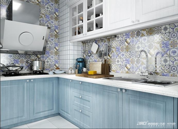 整体橱柜选择淡淡的蓝色，墙面颜色怎么选？