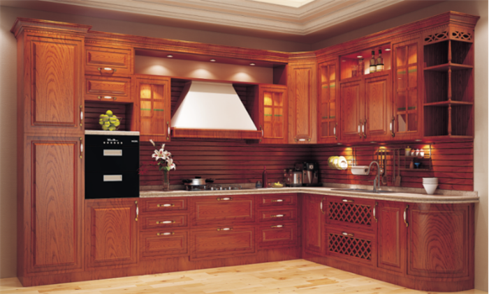 展厨房里的奢华复古风 还需看实木橱柜选购攻略